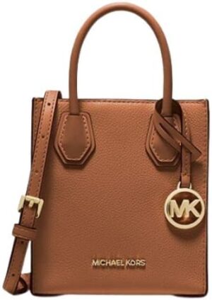 Michael Kors Mercer Extra-Small Pebbled Leather Crossbody Bag in Luggage